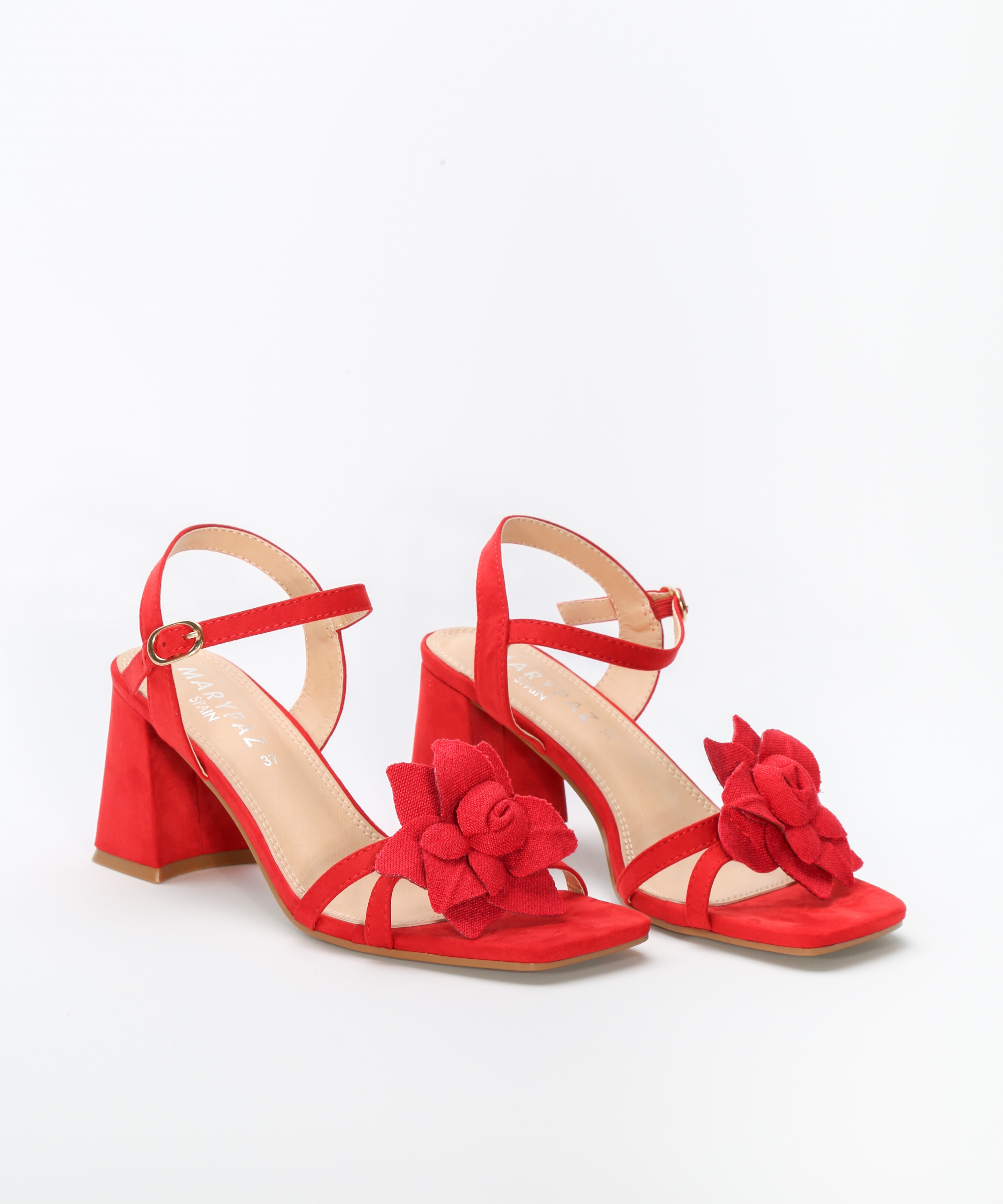 Sandalias tacón flor